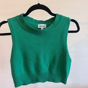Superdown Green Sleeveless Sweater Size Small